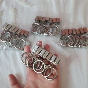 Silver Curtain Clips Set Of  28 total Rings